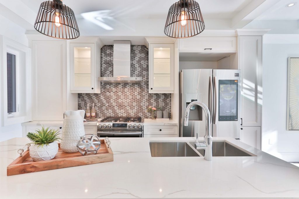 Shot of a clean, bright kitchen design
