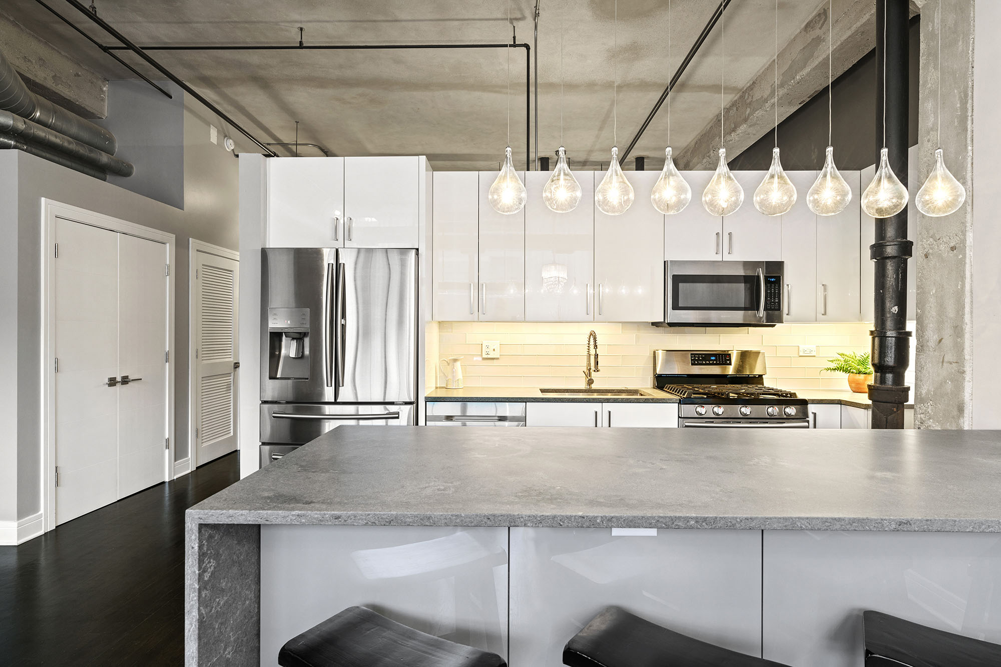 Chicago loft kitchen area