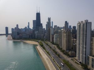 A view of Lakeshore from Chicago's north side. 