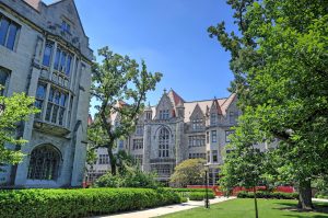 University of Chicago campus in the Hyde Park neighborhood