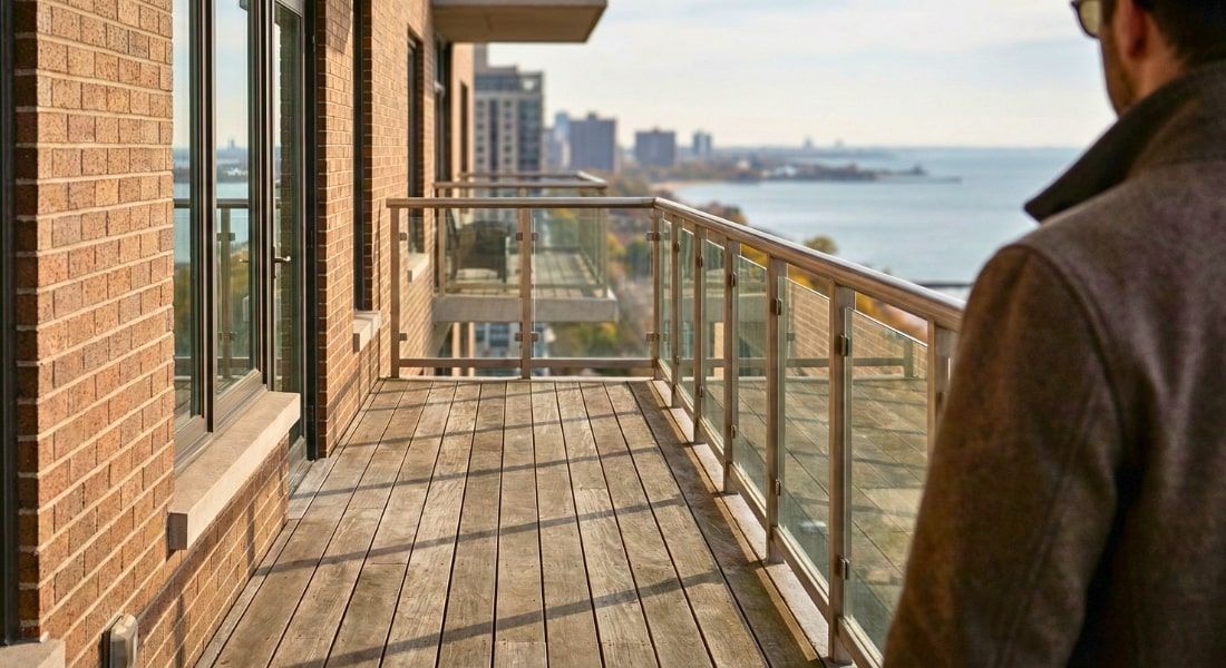 Lake View Chicago condo exterior and private deck details